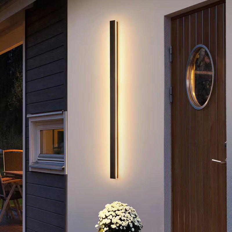 Éclairage mural en métal linéaire Style moderne 1 Éclairage mural d'éclairage en noir