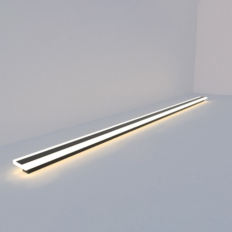 Lineare Form Metallwandbeleuchtung moderner Stil Einmals Wandhalterung in Schwarz