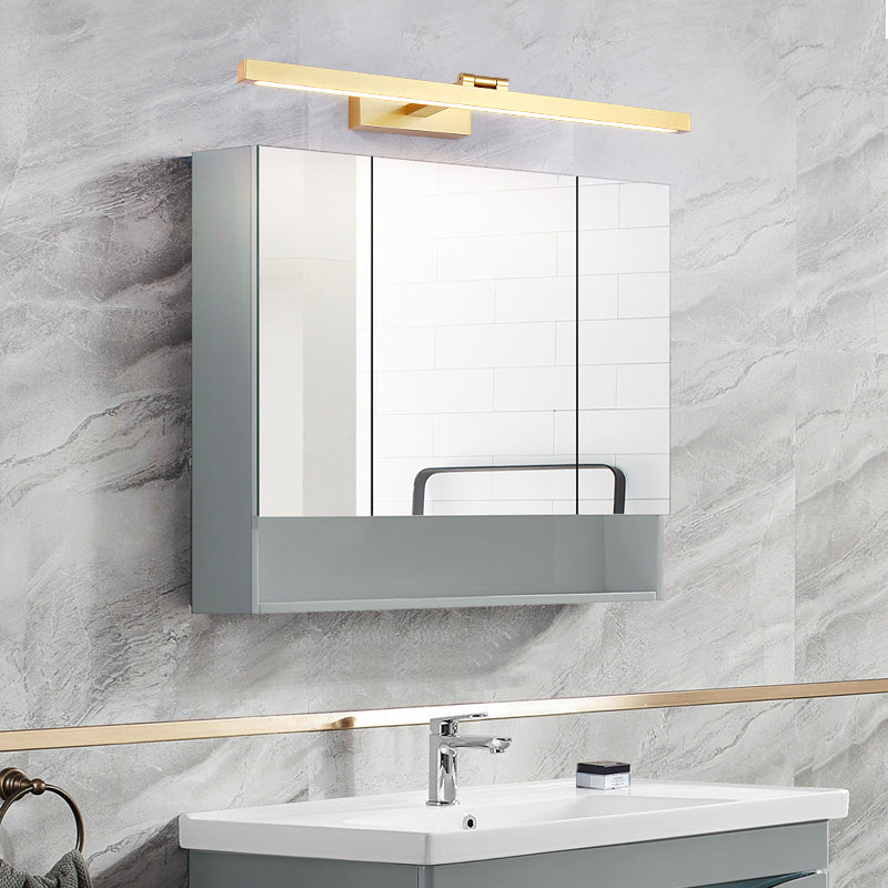 Moderne stijl lineaire schaduw muur sconce metaal 1 licht spiegel muur gemonteerde verlichting in goud