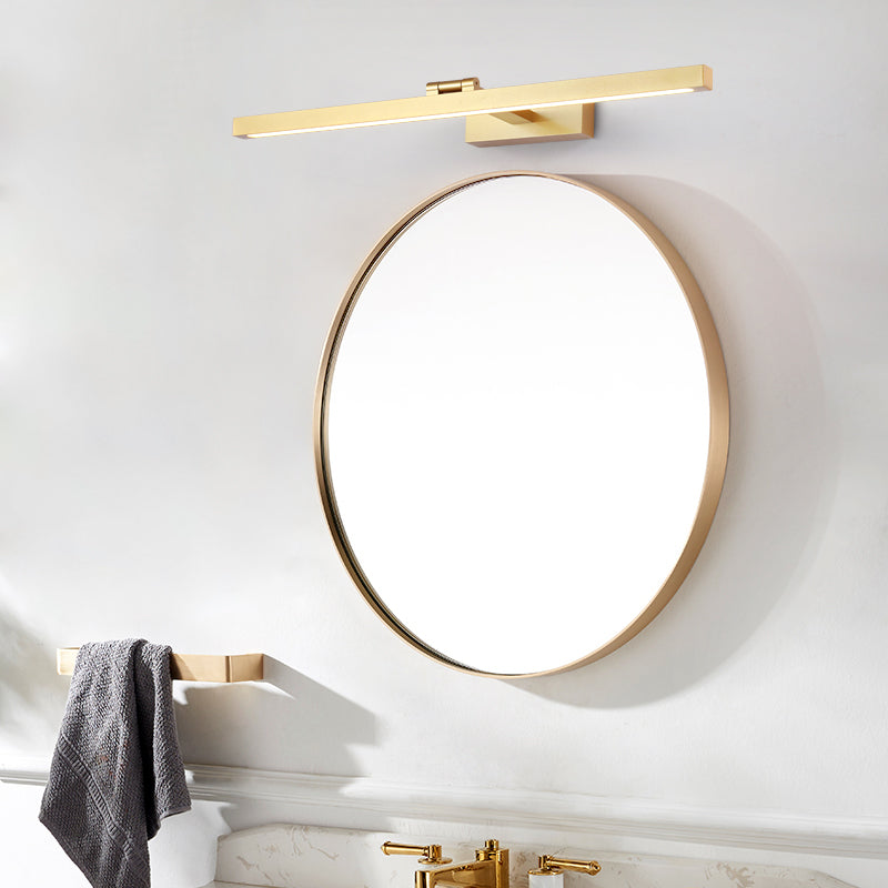 Moderne stijl lineaire schaduw muur sconce metaal 1 licht spiegel muur gemonteerde verlichting in goud
