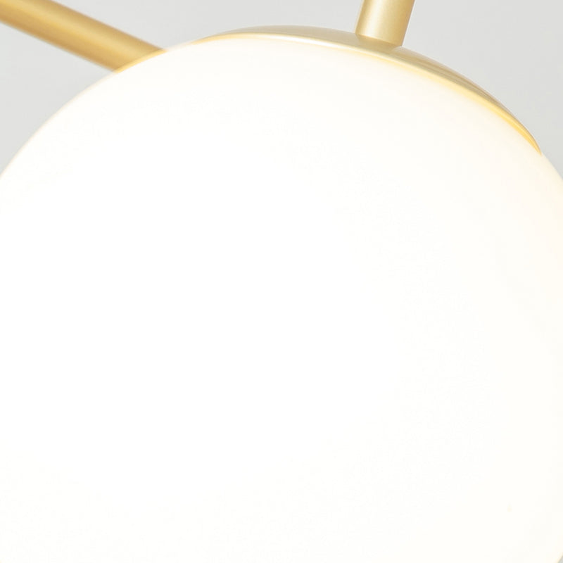 Nordic Spherical Pendant Light White Glass Hanging Light for Living Room