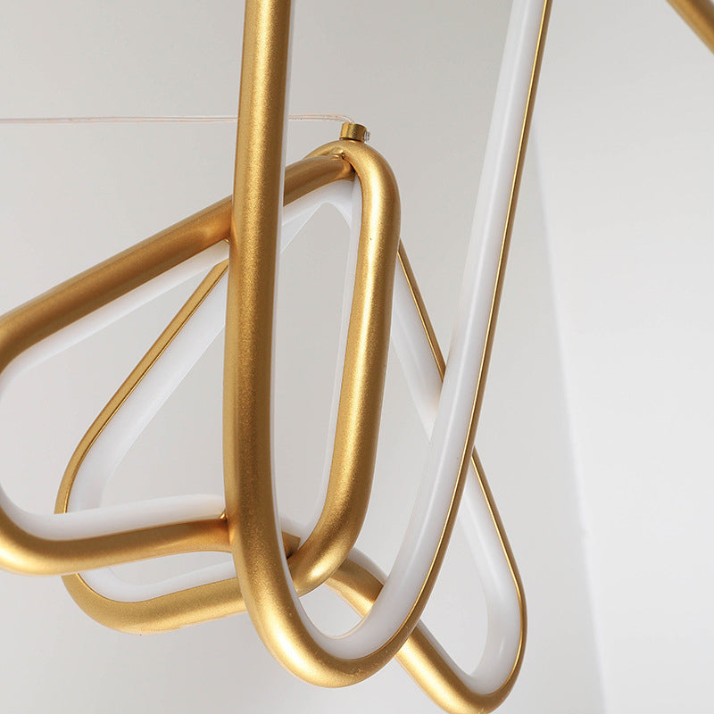 Modern Creative LED Pendant Light Lacquered Aluminium Linear Chandelier with Silicone Shade