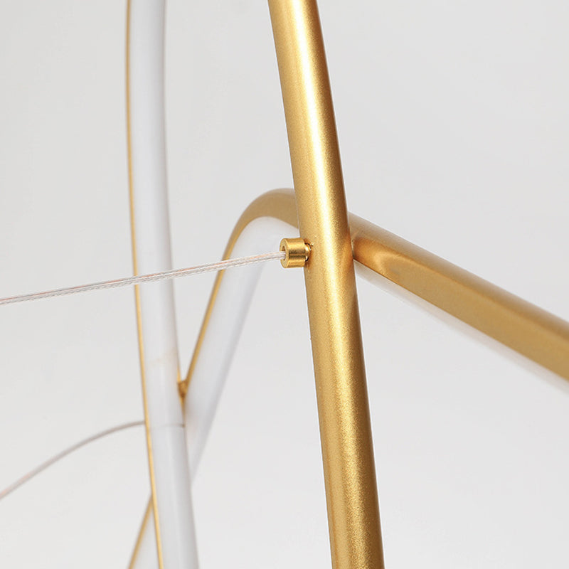 Modern Creative LED Pendant Light Lacquered Aluminium Linear Chandelier with Silicone Shade