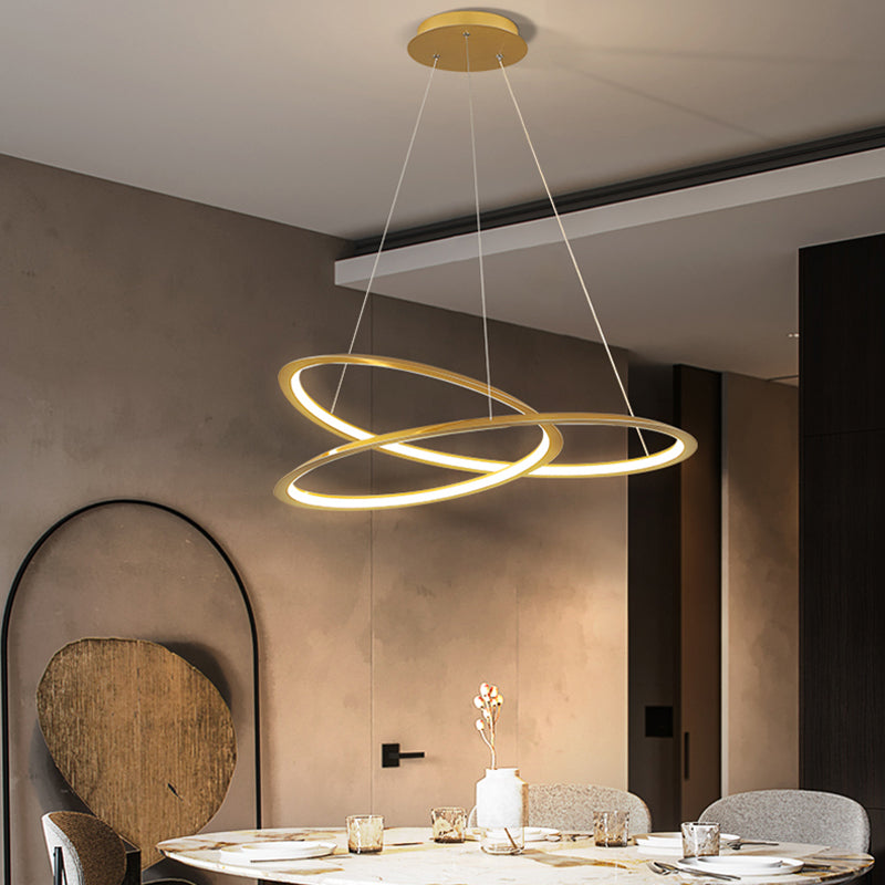 Silicone LED Pendant Light in Modern Artistic Style Aluminium Linear Chandelier for Interior Spaces