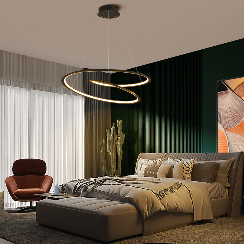 Silicone LED Pendant Light in Modern Artistic Style Aluminium Linear Chandelier for Interior Spaces