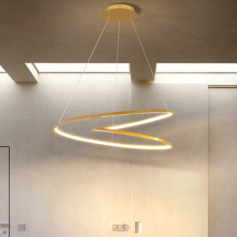 Silicone LED Pendant Light in Modern Artistic Style Aluminium Linear Chandelier for Interior Spaces