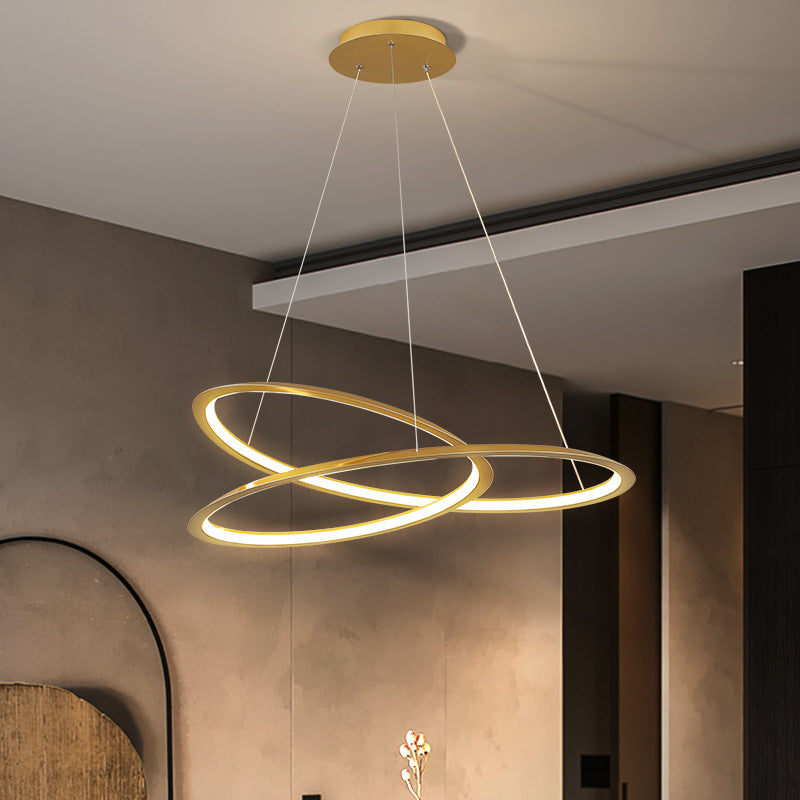 Silicone LED Pendant Light in Modern Artistic Style Aluminium Linear Chandelier for Interior Spaces