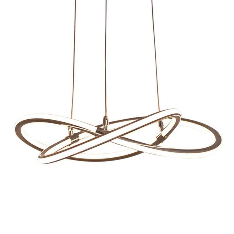 Modern Metal Sockets Chandelier Living Room Linear LED Hanging Pendant Lights