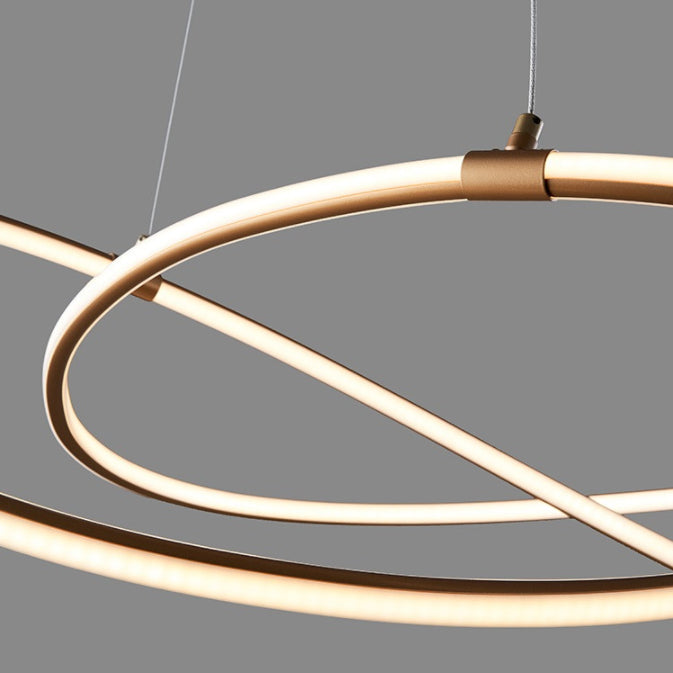 Modern Metal Sockets Chandelier Living Room Linear LED Hanging Pendant Lights