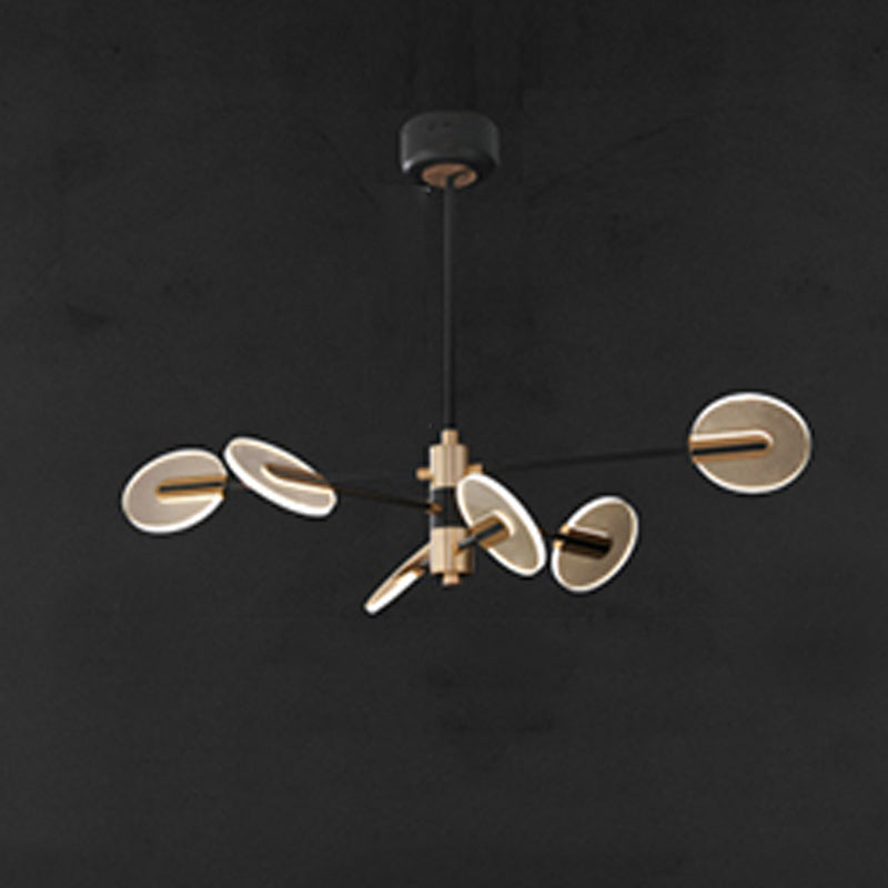 Black Acrylic Pendant Light Sputnik Modern LED Hanging Light for Living Room