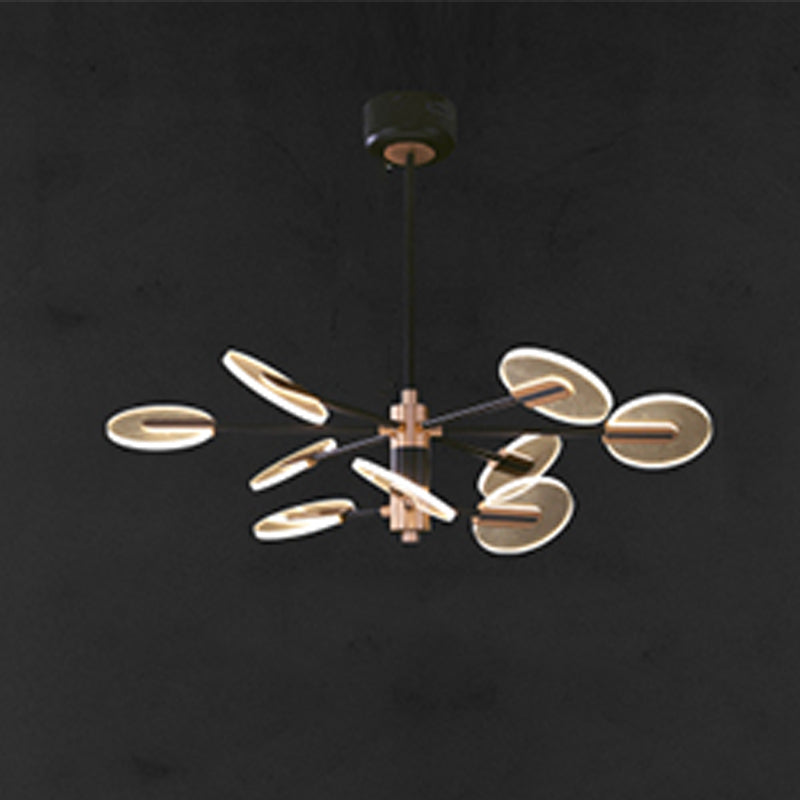 Black Acrylic Pendant Light Sputnik Modern LED Hanging Light for Living Room