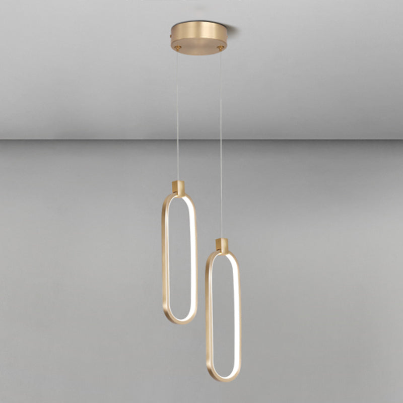 Lumières suspendues linéaires Symiss à montage suspendu en métal moderne pour le chevet