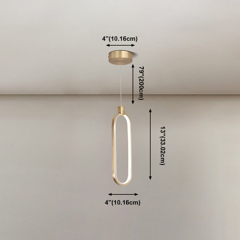 Lumières suspendues linéaires Symiss à montage suspendu en métal moderne pour le chevet