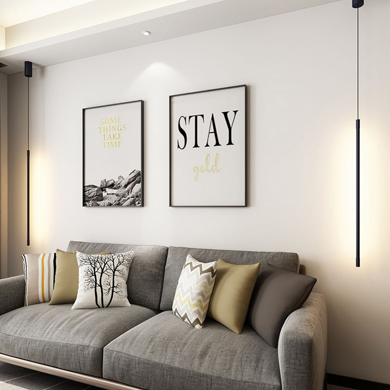 Metal Linear Hanging Lights Modern Style 1-Light Hanging Mount Fixture pour salle à manger