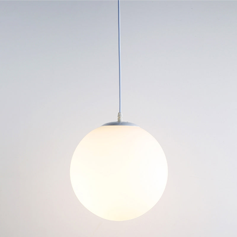 Lampe à suspension en verre blanc escaliers globaux pendentif pendentif avec 1 lumière