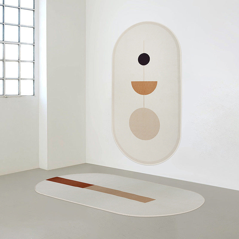 Alfombra de poliéster moderno moderno alfombra de círculo de poliéster alfombra de respaldo sin deslizamiento para decoración del hogar