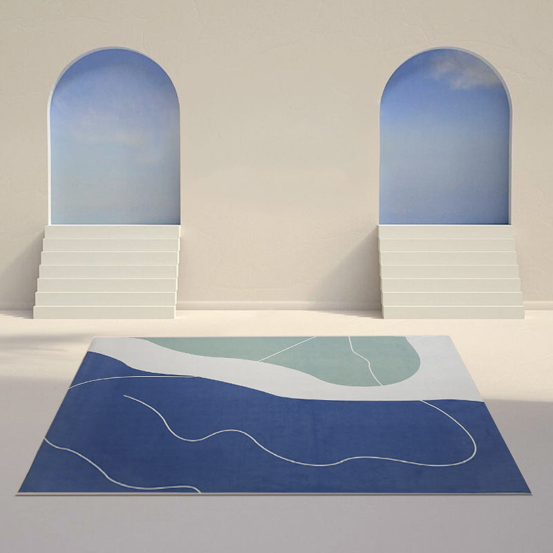 Tapis moderne vert en Polyester, pièce de couleur, pour la décoration de la maison