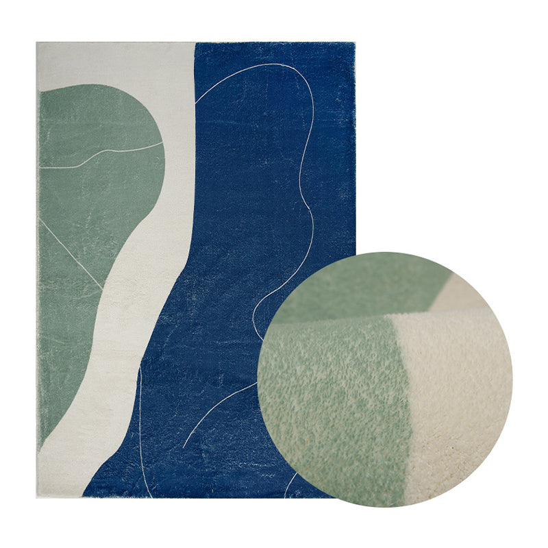 Green Modern Carpet Polyester Color Piece Area Carpet for Home Decor