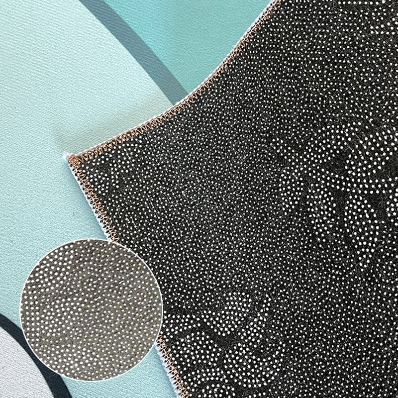 Dunkelgrüner moderner Teppich Polyester Streifen Teppich Färbungsfester Teppich für Wohnkultur