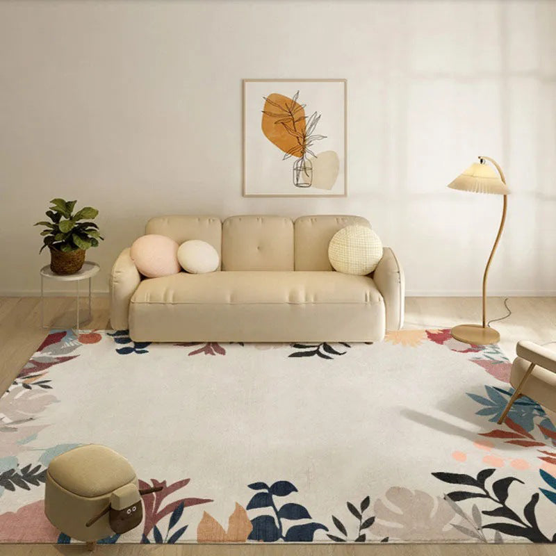 Pink Simple Rug Polyester Color Piece Area Rug Washable Rug for Home Decor