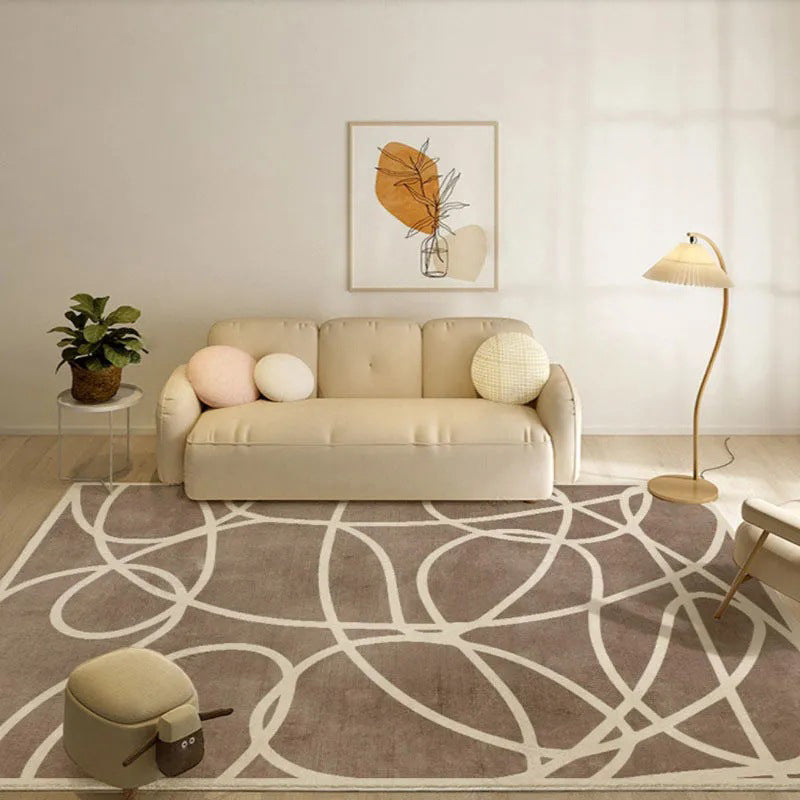 Pink Simple Rug Polyester Color Piece Area Rug Washable Rug for Home Decor