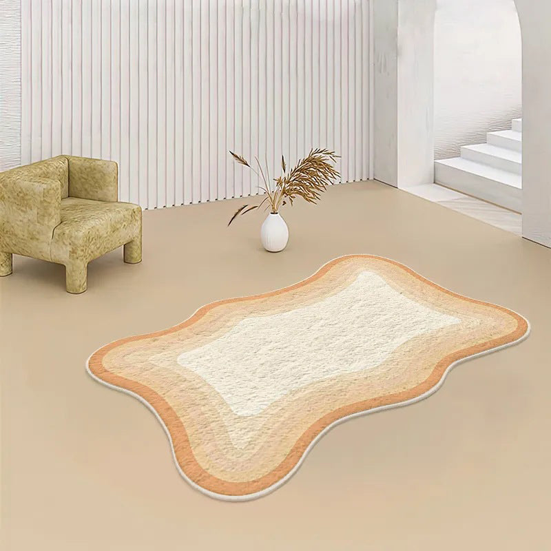 Purple Modern Rug Polyester Striped Rug Non-Slip Backing Rug for Living Room