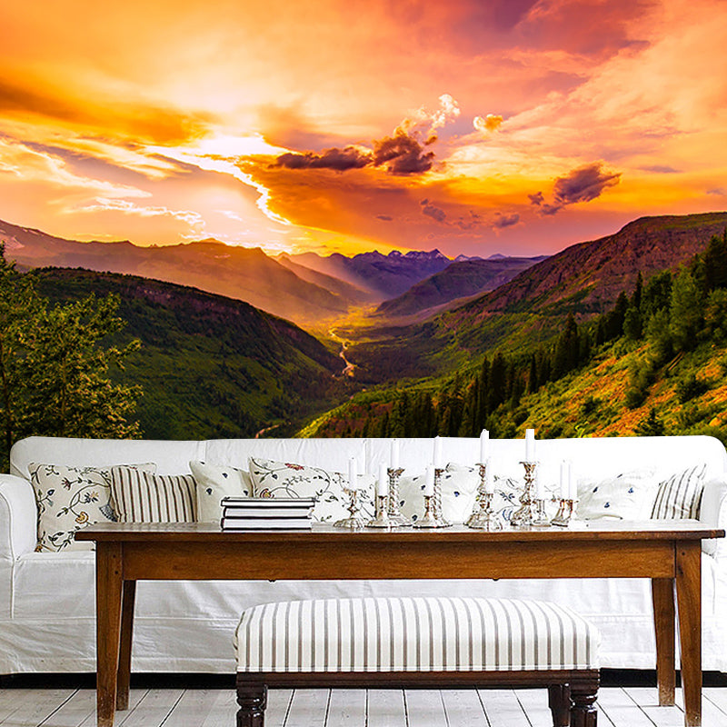 Photography Stain Resistant Wall Mural Wallpaper Forest Sitting Room Wall Mural