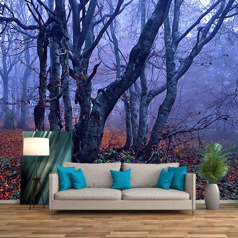 Environment Friendly Resistant Mural Wallpaper Forest Sleeping Room Wall Mural
