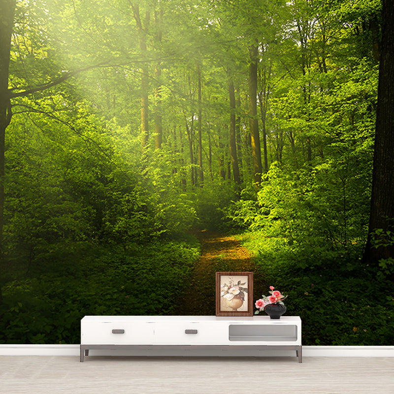 Environment Friendly Resistant Mural Wallpaper Forest Sleeping Room Wall Mural