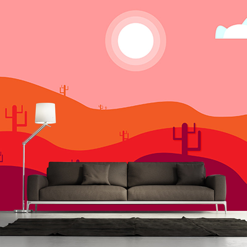 Eco-friendly Wall Mural Wallpaper Desert Illustration Sitting Room Wall Mural