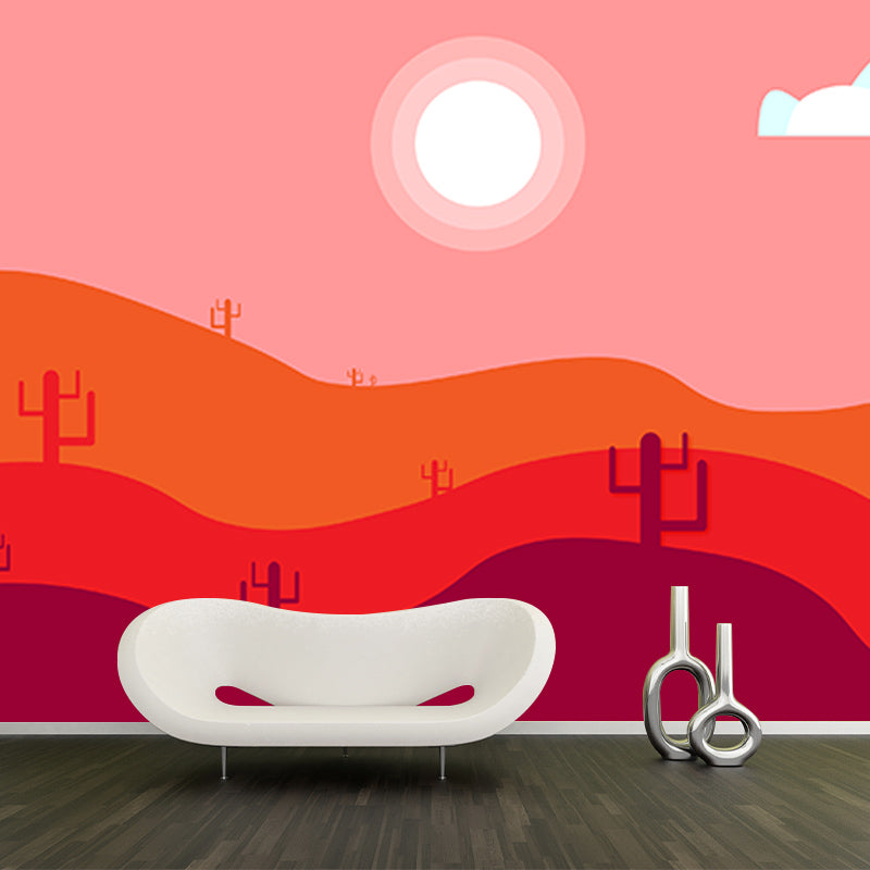 Eco-friendly Wall Mural Wallpaper Desert Illustration Sitting Room Wall Mural