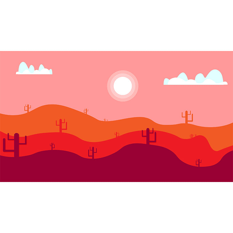 Eco-friendly Wall Mural Wallpaper Desert Illustration Sitting Room Wall Mural