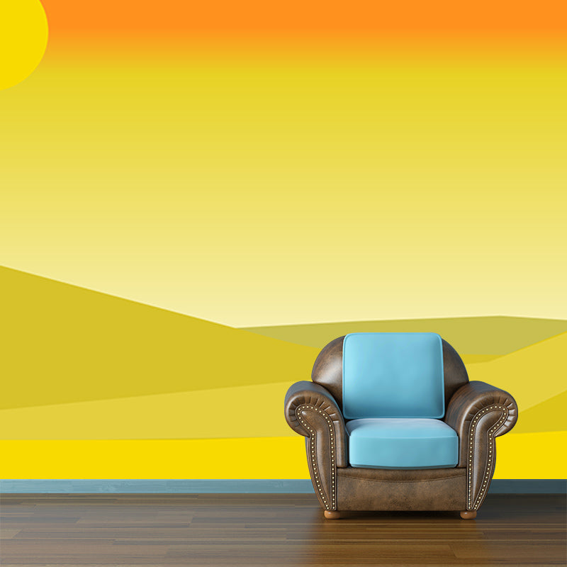 Desert Mildew Resistant Wallpaper Illustration Sleeping Room Wall Mural