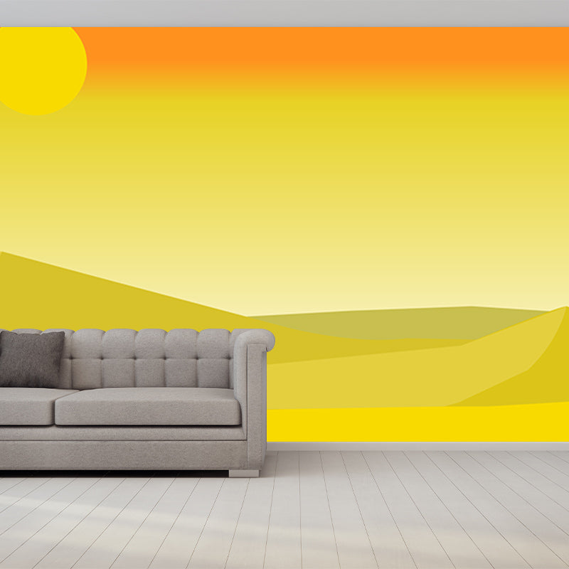 Desert Mildew Resistant Wallpaper Illustration Sleeping Room Wall Mural