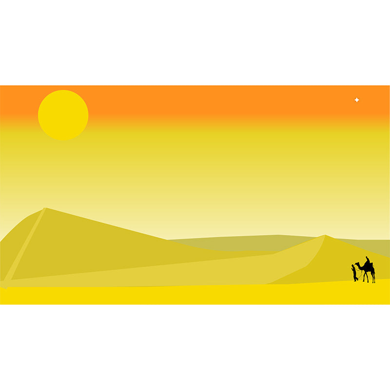 Desert Mildew Resistant Wallpaper Illustration Sleeping Room Wall Mural