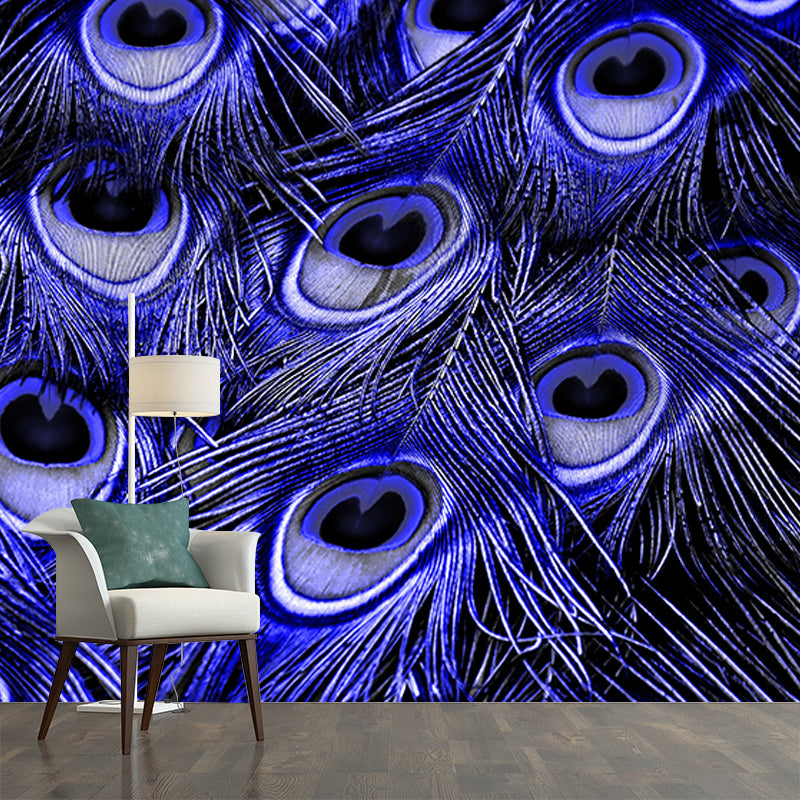 Decorative Wall Mural Wallpaper Peacock Feather Sitting Room Wall Mural