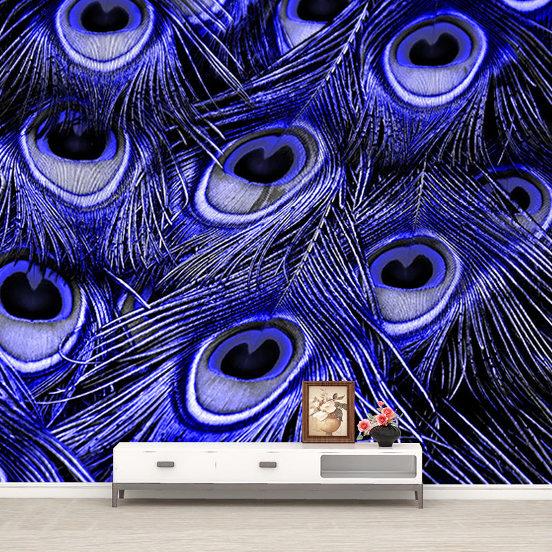 Decorative Wall Mural Wallpaper Peacock Feather Sitting Room Wall Mural