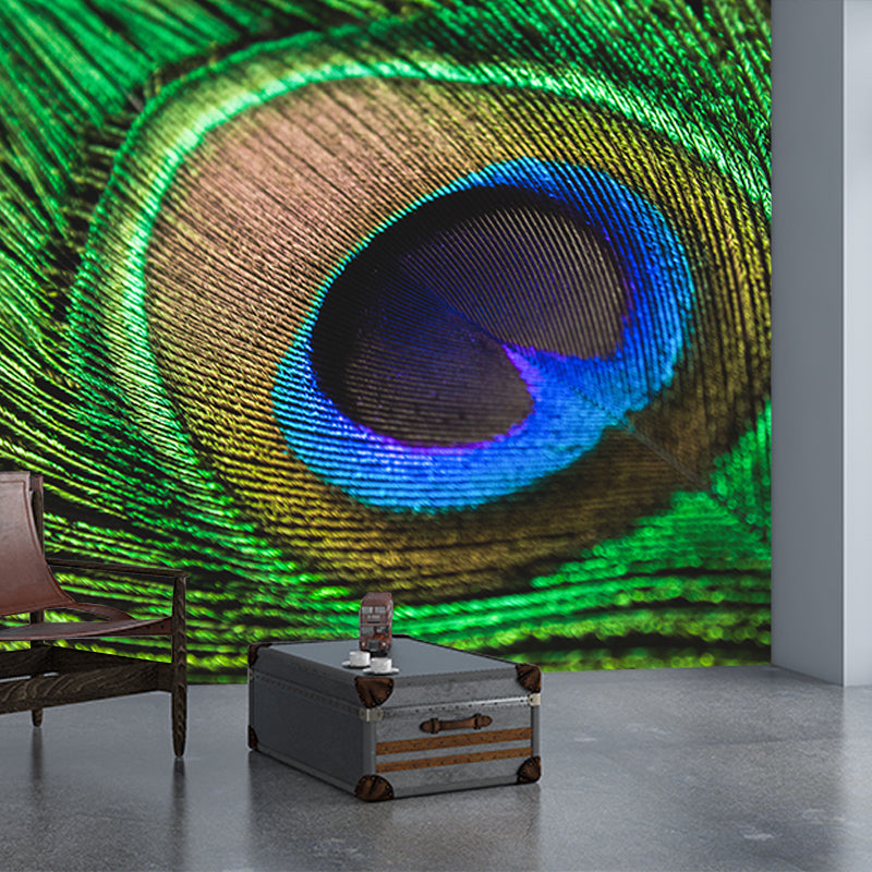 Decorative Wall Mural Wallpaper Peacock Feather Sitting Room Wall Mural