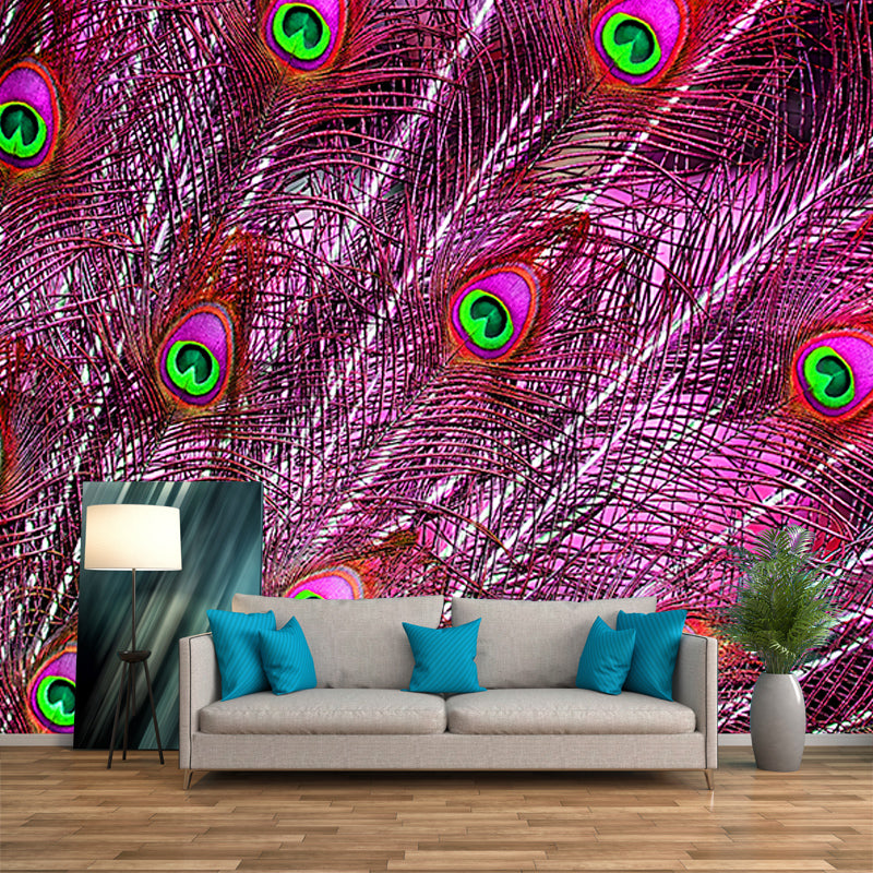 Decorative Wall Mural Wallpaper Peacock Feather Sitting Room Wall Mural