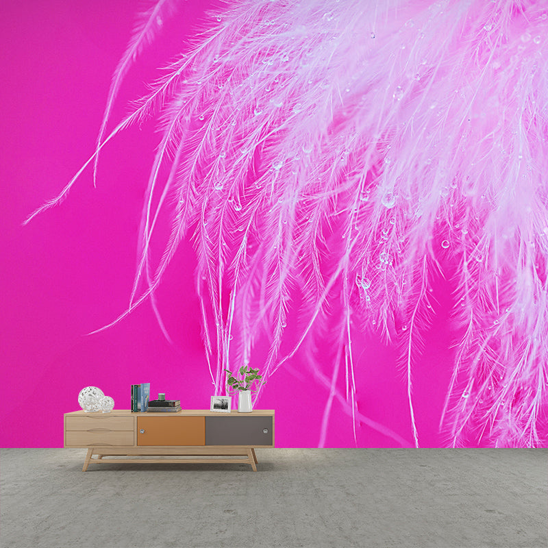 Feather Mildew Resistant Wallpaper Environmental Sleeping Room Wall Mural