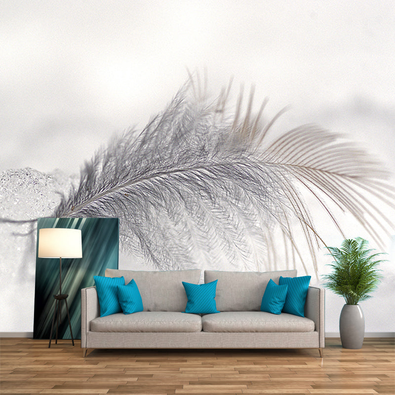 Washable Illustration Mural Wallpaper Feather Indoor Wall Mural