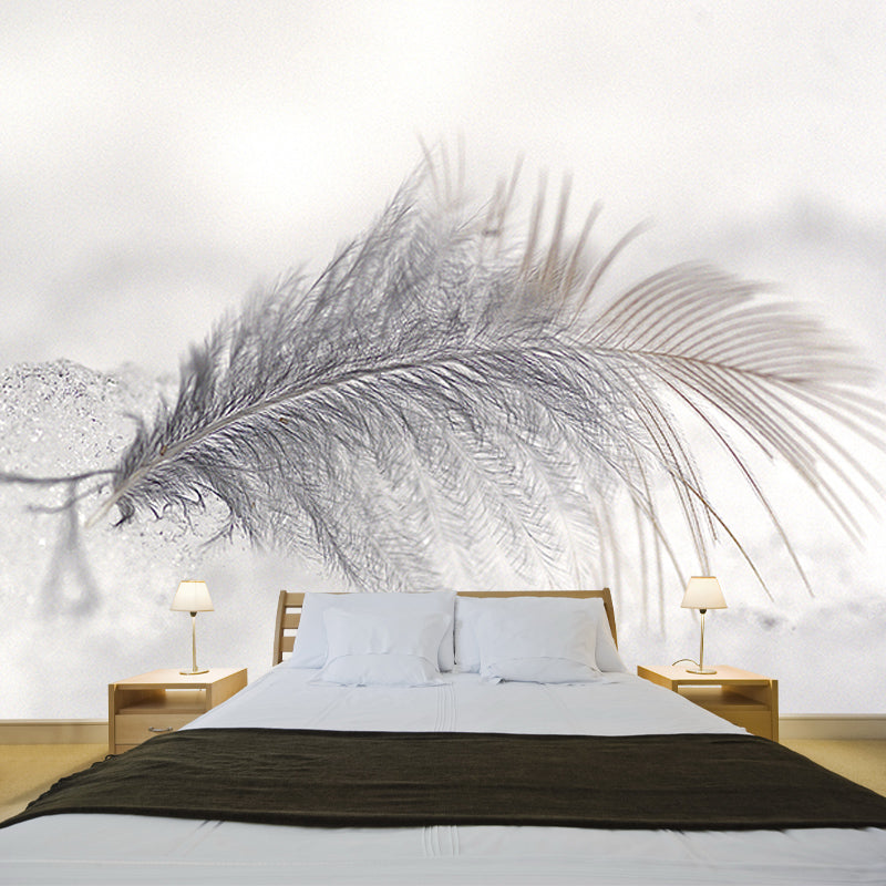 Washable Illustration Mural Wallpaper Feather Indoor Wall Mural