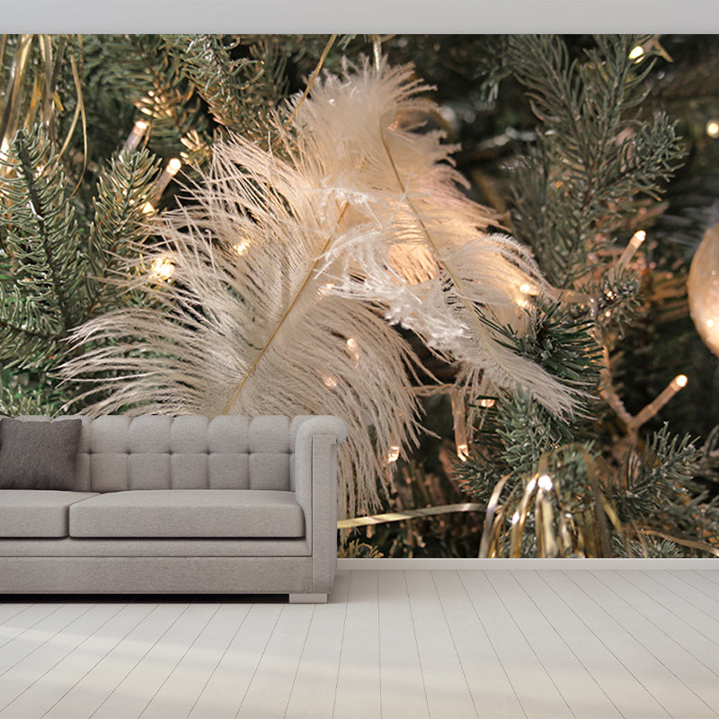 Bright Color Wall Mural Wallpaper Feather Sitting Room Wall Mural
