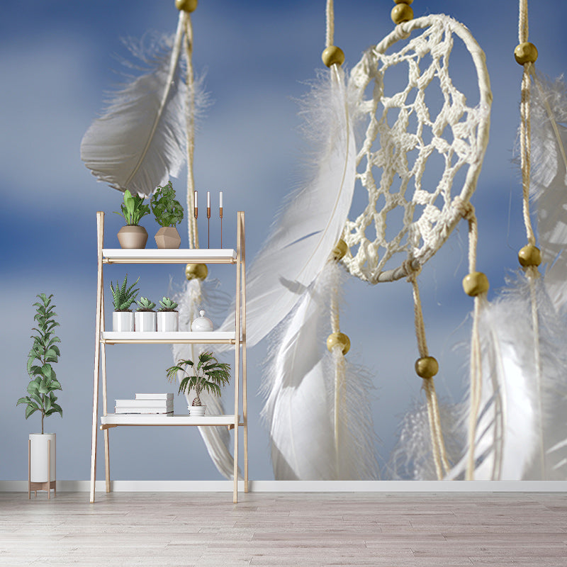 Bright Color Wall Mural Wallpaper Feather Sitting Room Wall Mural