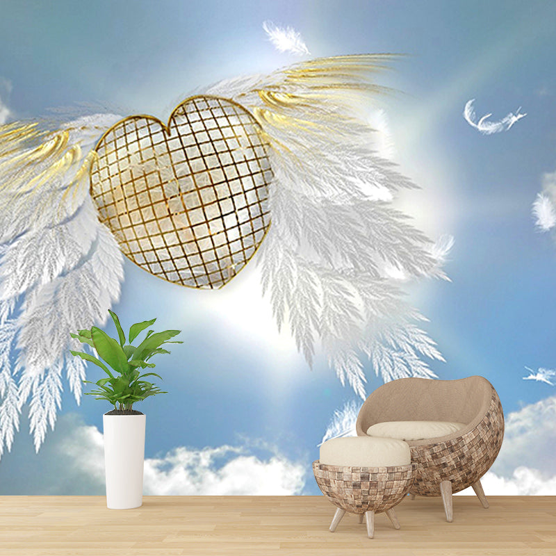 Photography Stain Resistant Mural Wallpaper Feather Living Room Wall Mural