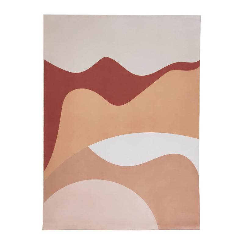 Orange Simple Rug Polyester Leaves Rug Stain Resistant Rug for Drawing Room