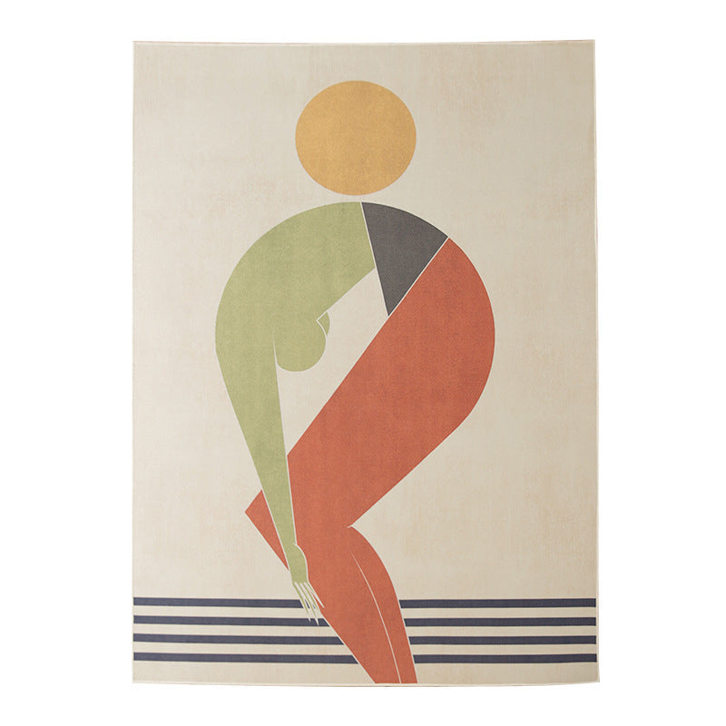 Orange einfacher Teppich Polyester Blätter Teppich Färbung widerstandsfähiger Teppich für Salon