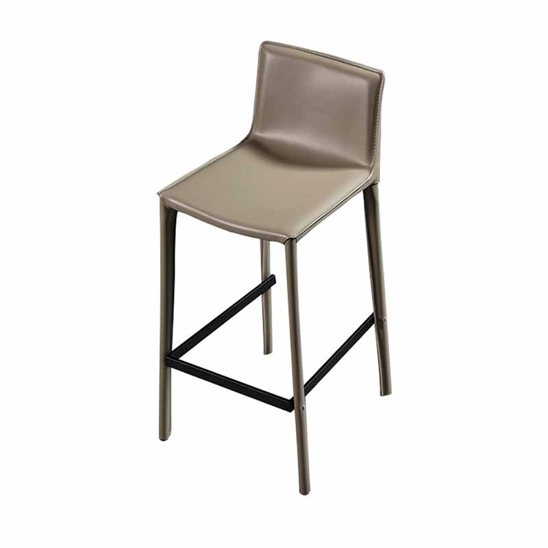 1 Pc Metal Leather Counter Stools Industrial Low Back Bar Stools with Rectangle Seat