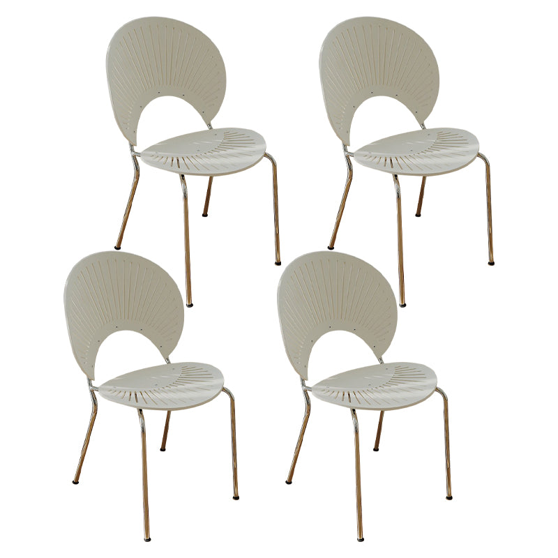 Sillas de comedor de madera de estilo moderno, respaldo abierto, sillas laterales con patas de metal
