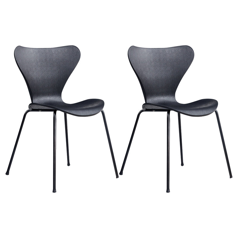 Sillas de comedor de metal contemporáneo, silla lateral sin brazos para cocina